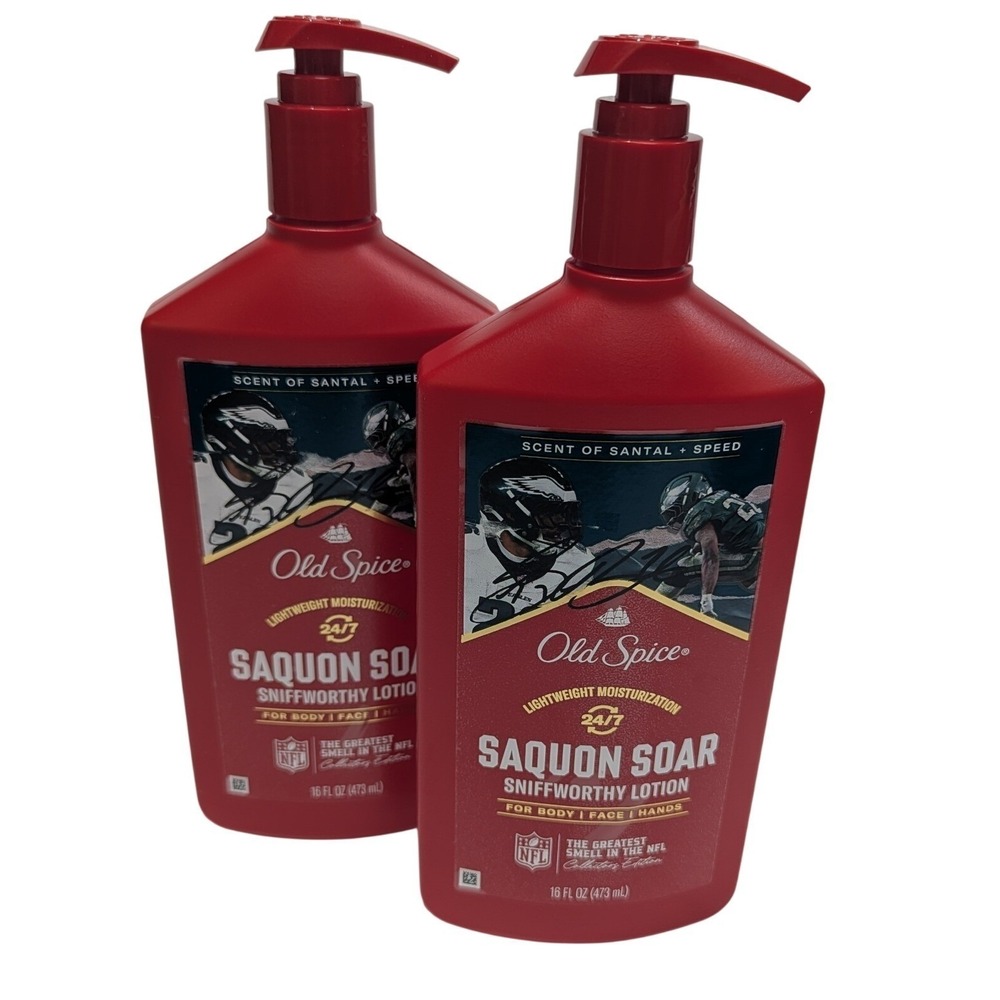 Old Spice Saquon Soar Lotion Red NFL Saquon Barkley Santal 16oz 2-Pack